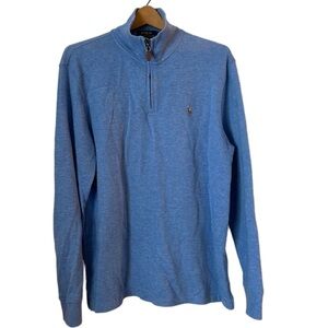 Polo Ralph Lauren Blue Label Men SZ M Pullover Shirt Light Blue Estate Rib